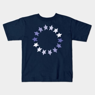 Very Peri Star Circle Graphic Kids T-Shirt